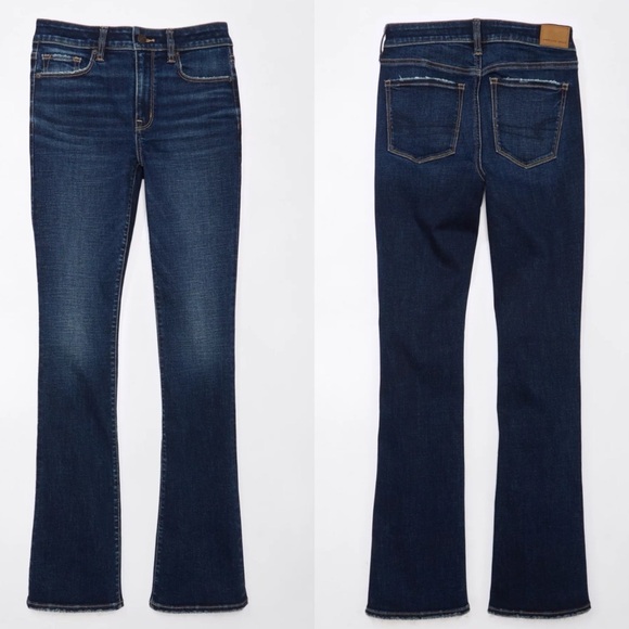 American Eagle High Rise Bootcut Jeans Dark Wash Size 6 Short - Picture 1 of 6